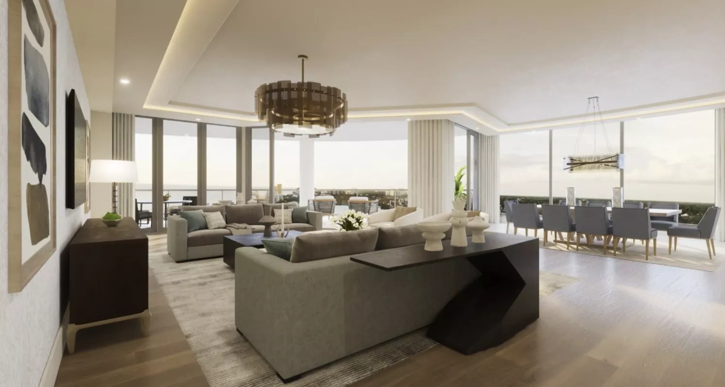 ritz carlton residences naples tower residences living and dining room