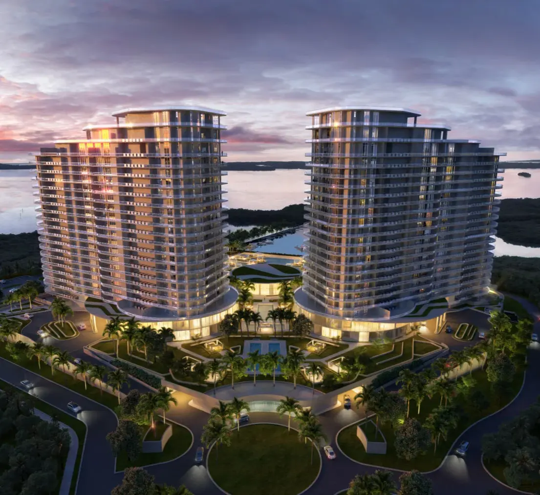 ritz carlton residences estero bay exteriorfront dusk (1) (1)