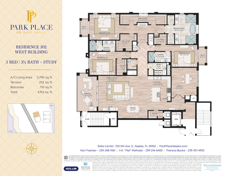 Park Place West Building Floor Plan, Naples, FL