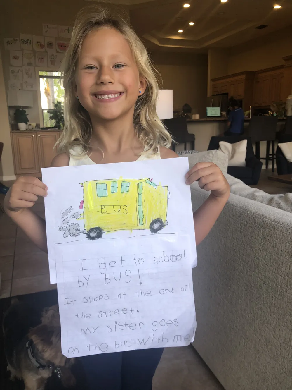 naples florida kid excited about taking the bus to school