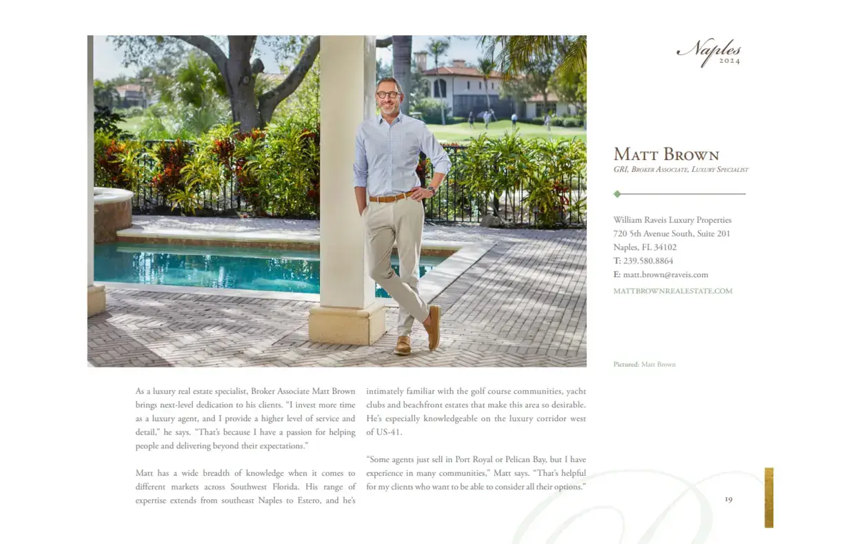 Profiles of Distinction Magazine-2024 Matt Brown Real Estate